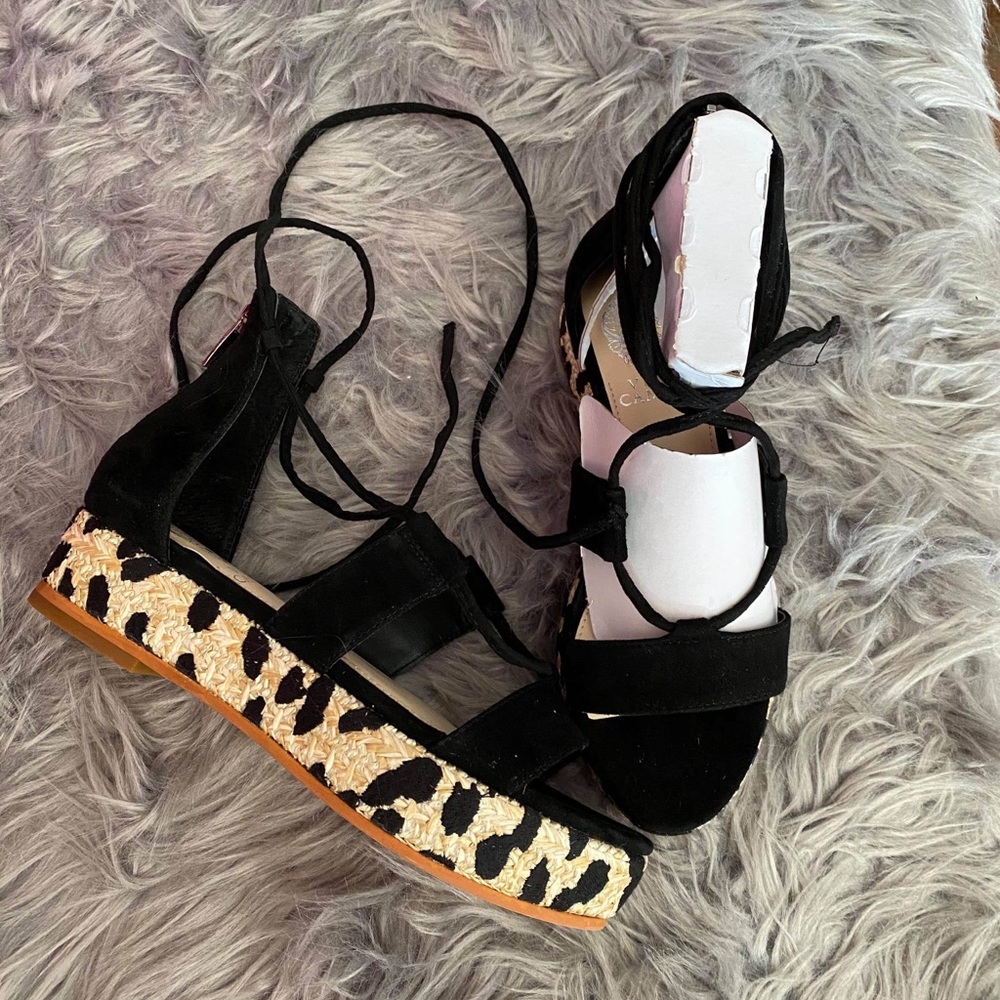 VINCE CAMUTO  LEOPARD ESPADRILLE PLATFORM SANDAL
